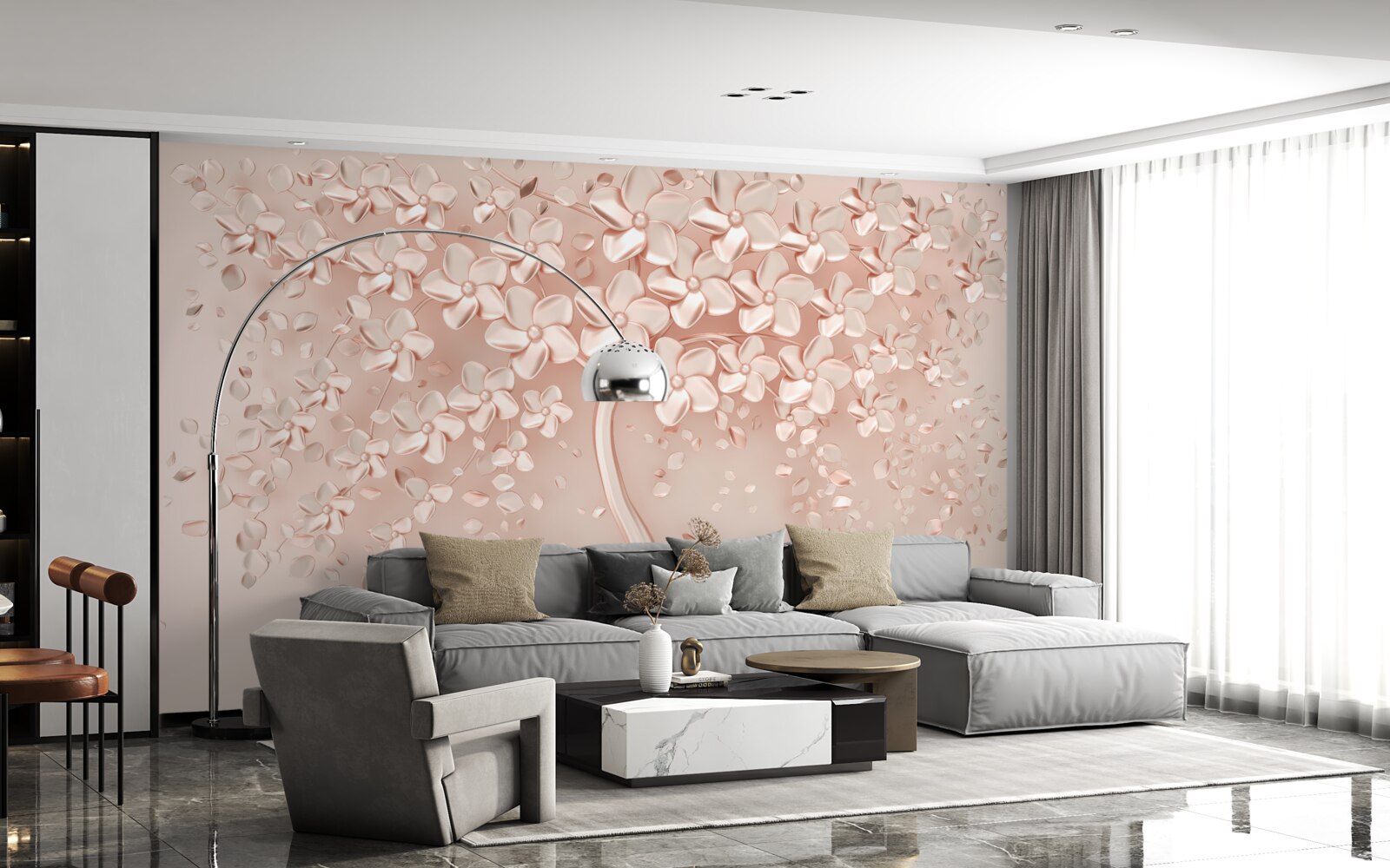 Fototapet florile înfloresc pe un copac mic