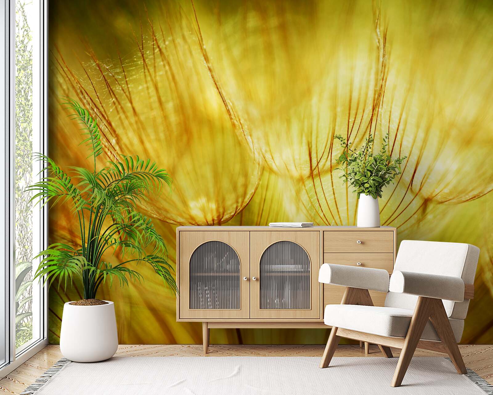 Fototapet inimă de păpădie, aurită