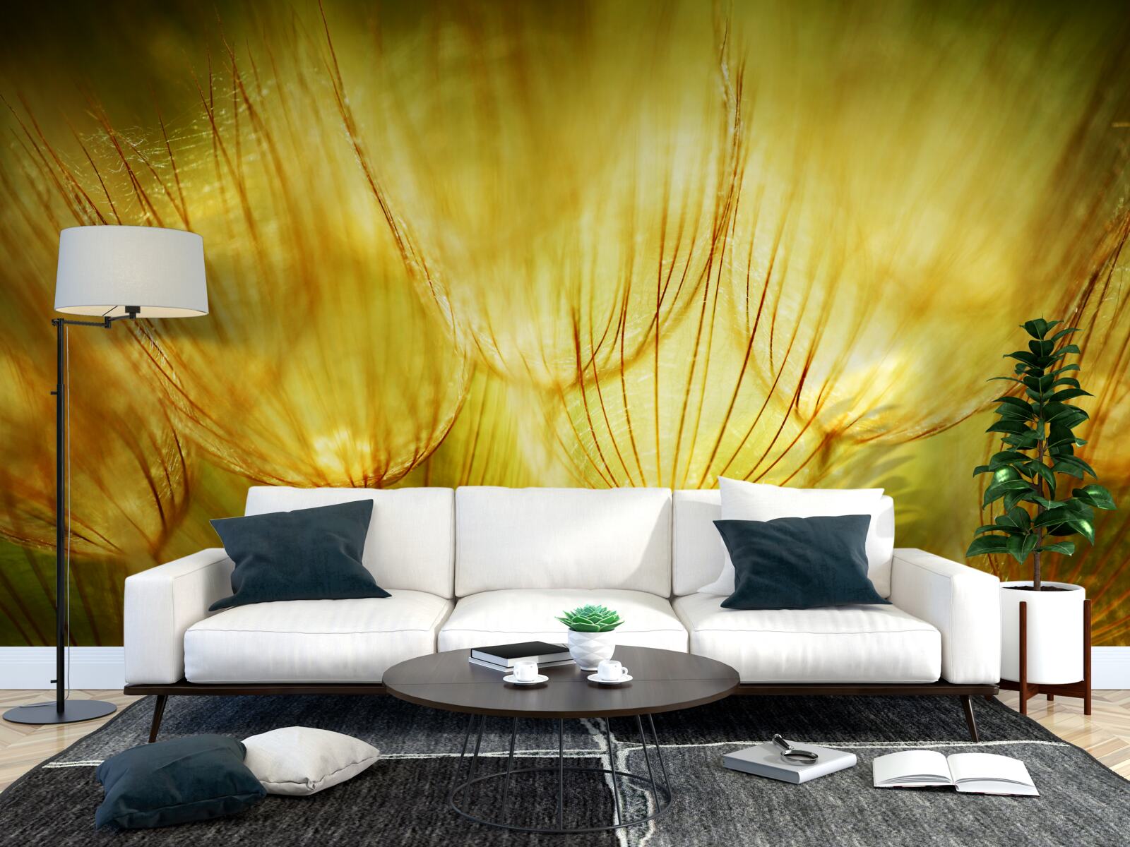 Fototapet inimă de păpădie, aurită