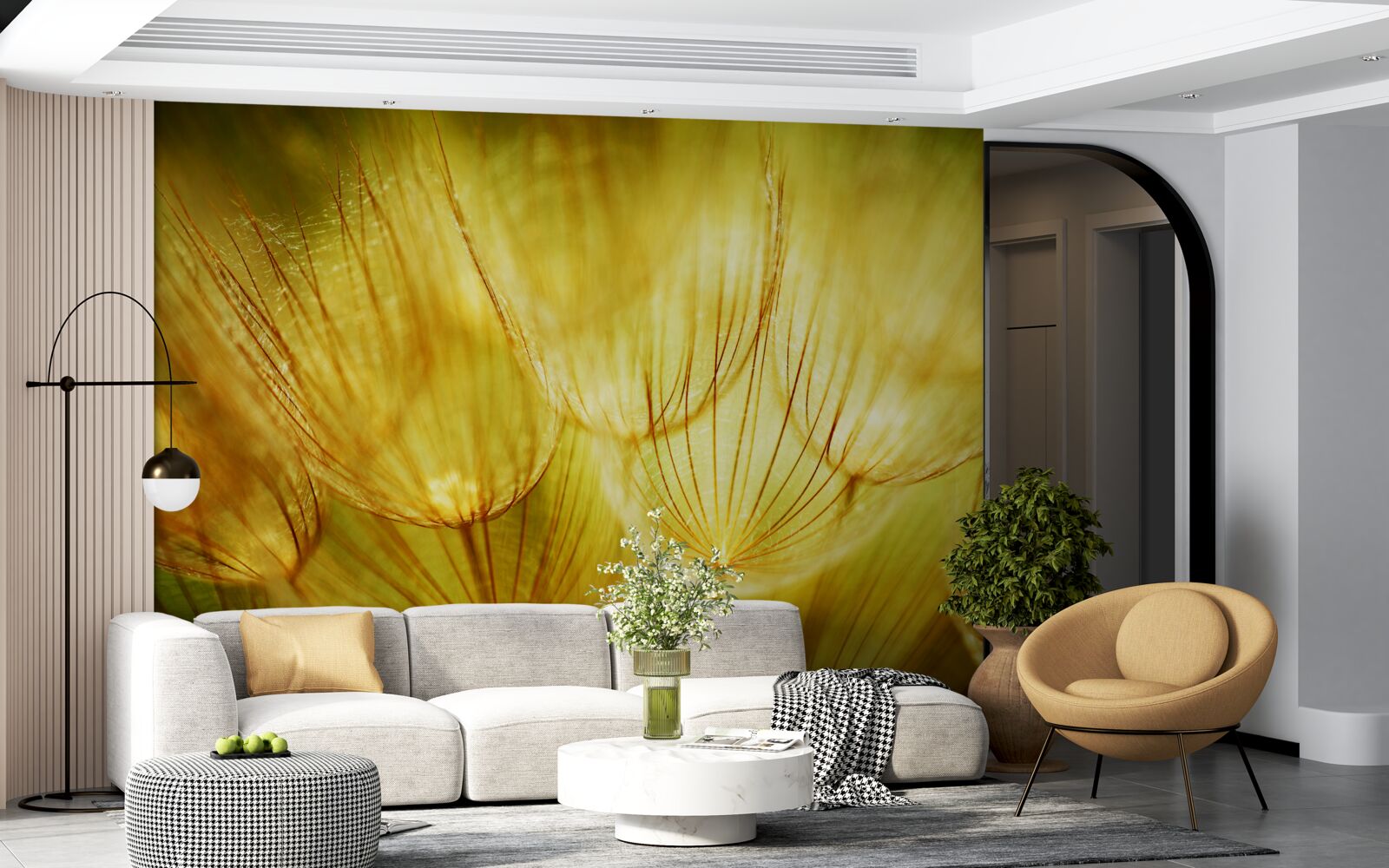 Fototapet inimă de păpădie, aurită