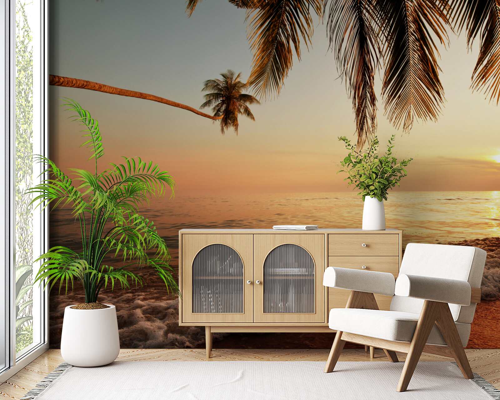 Fototapet insulă tropicală la apus de soare