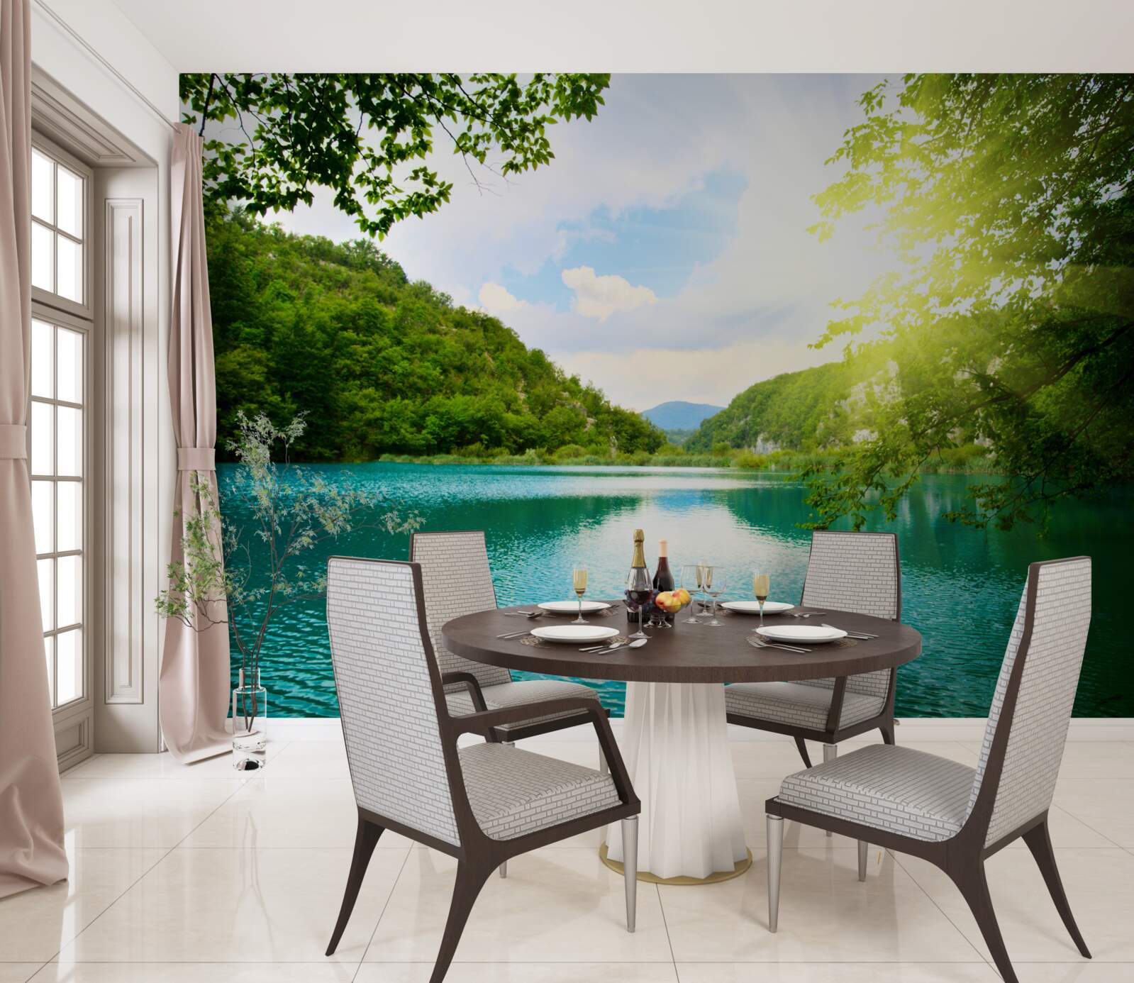 Fototapet răsărit de soare pe suprafața apei