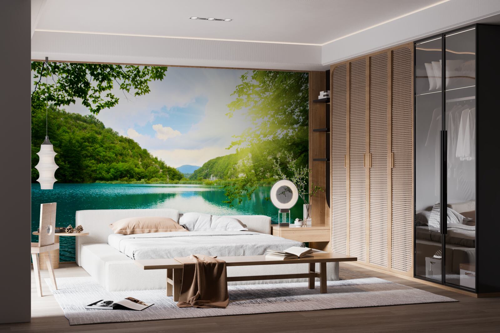 Fototapet răsărit de soare pe suprafața apei