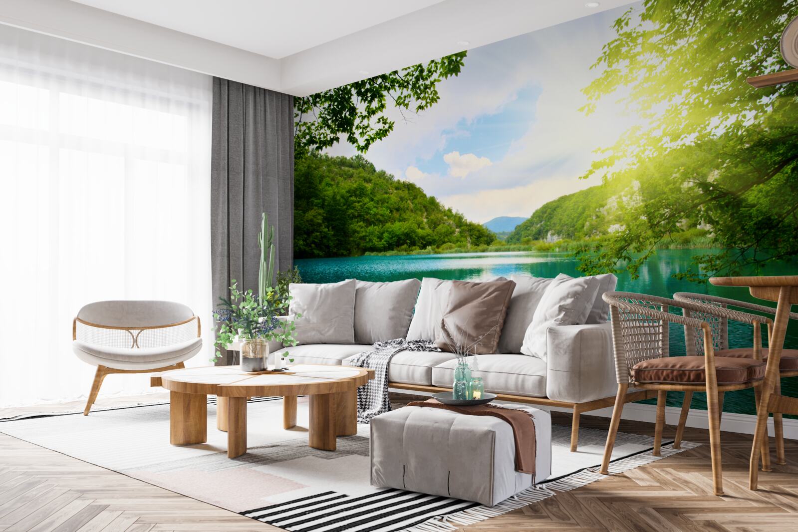 Fototapet răsărit de soare pe suprafața apei