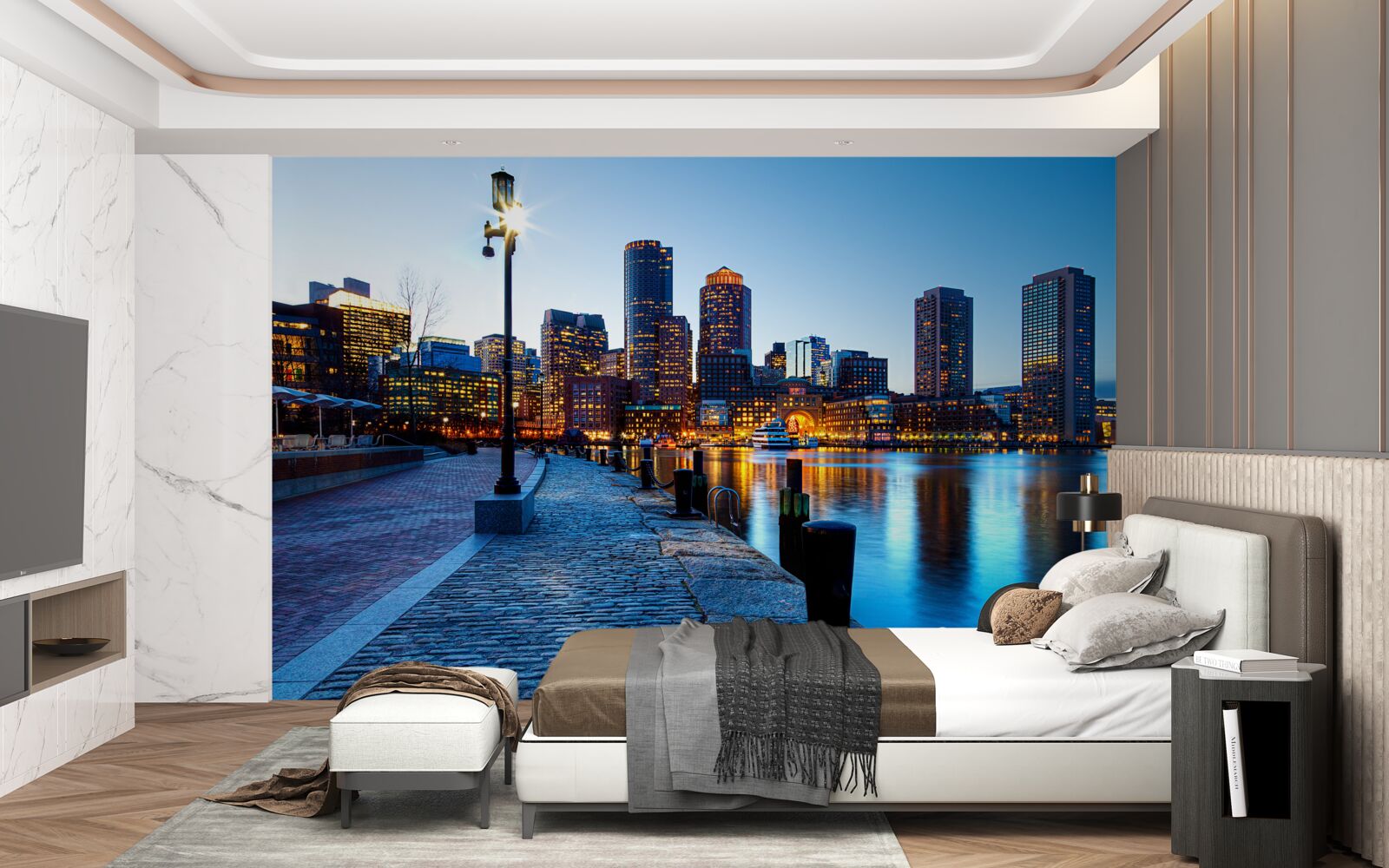 Fototapet apus de soare pe un chei nelocuit