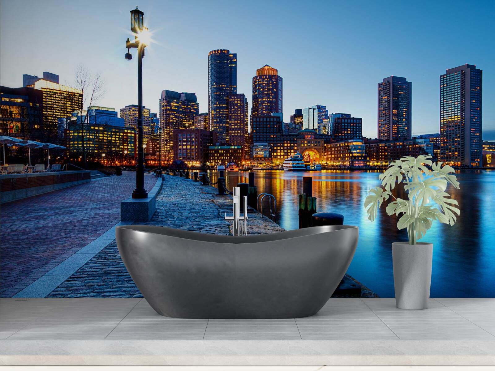 Fototapet apus de soare pe un chei nelocuit