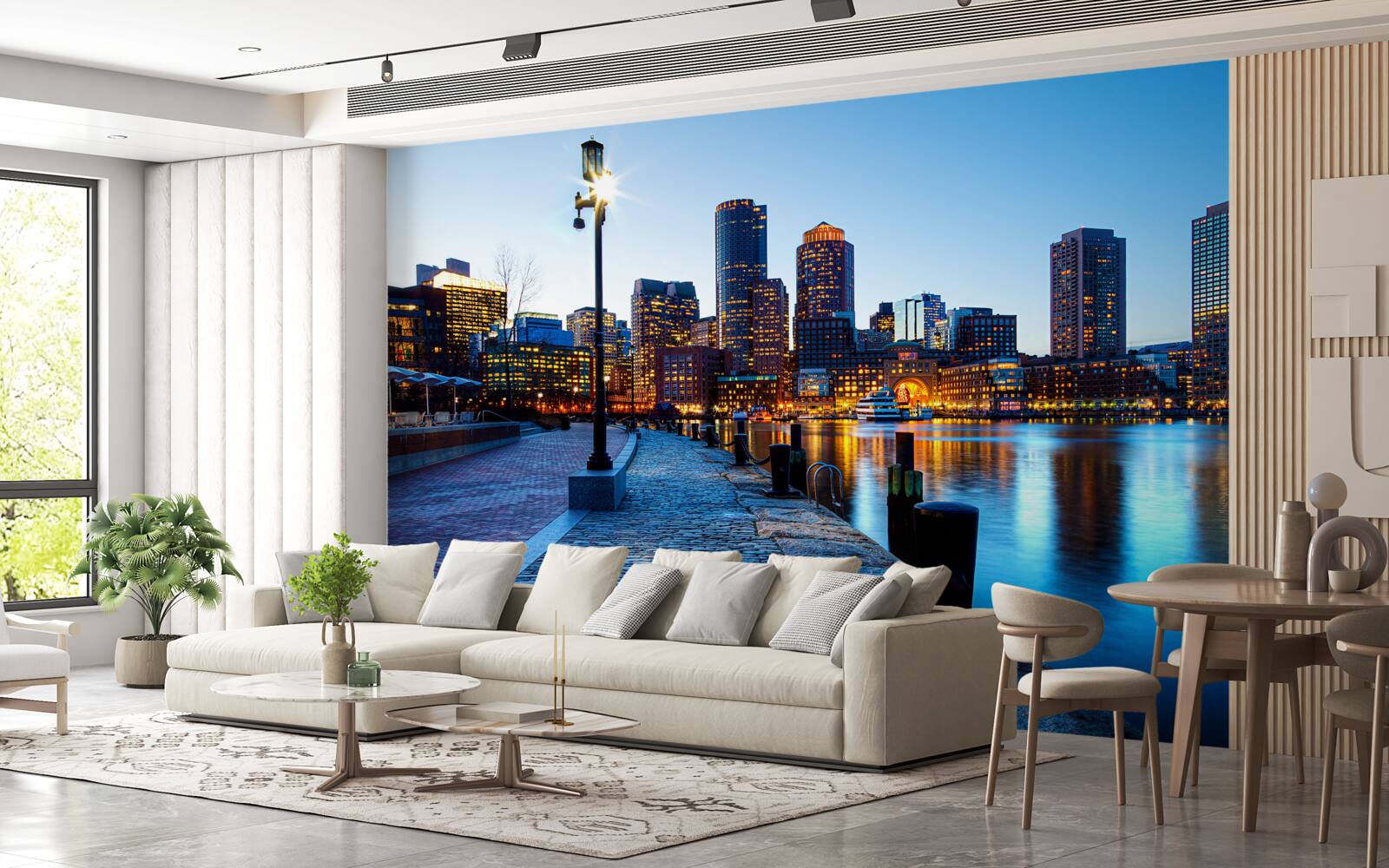 Fototapet apus de soare pe un chei nelocuit