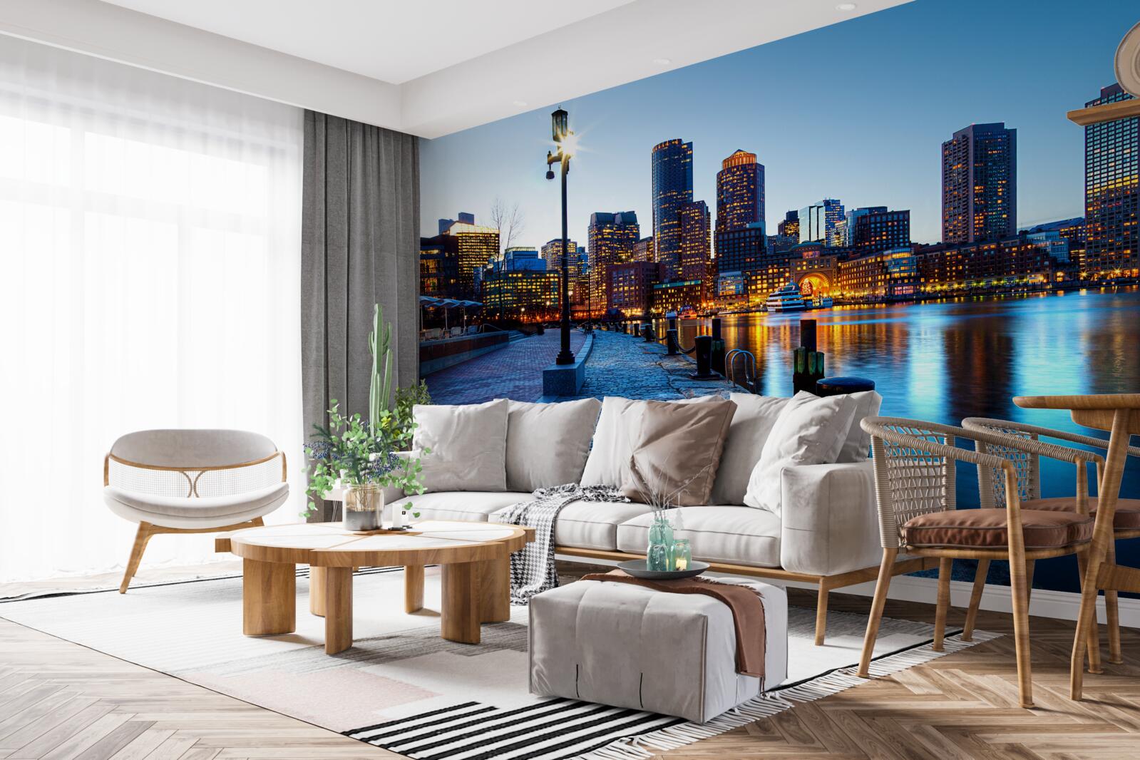 Fototapet apus de soare pe un chei nelocuit