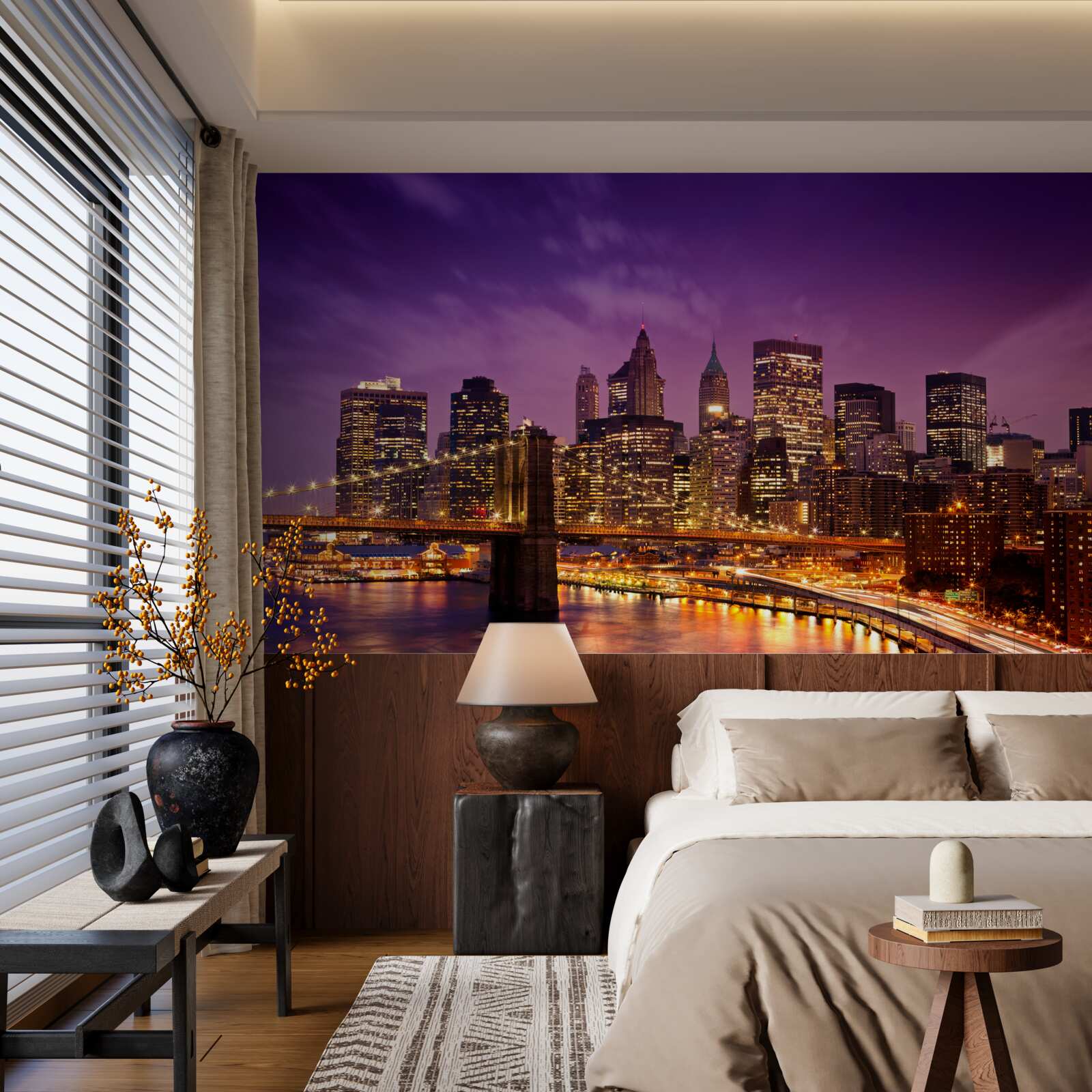 Fototapet podul brooklyn noaptea