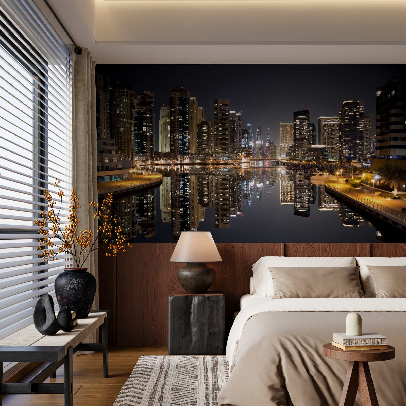 Fototapet reflecție a zgârie-norilor în apă