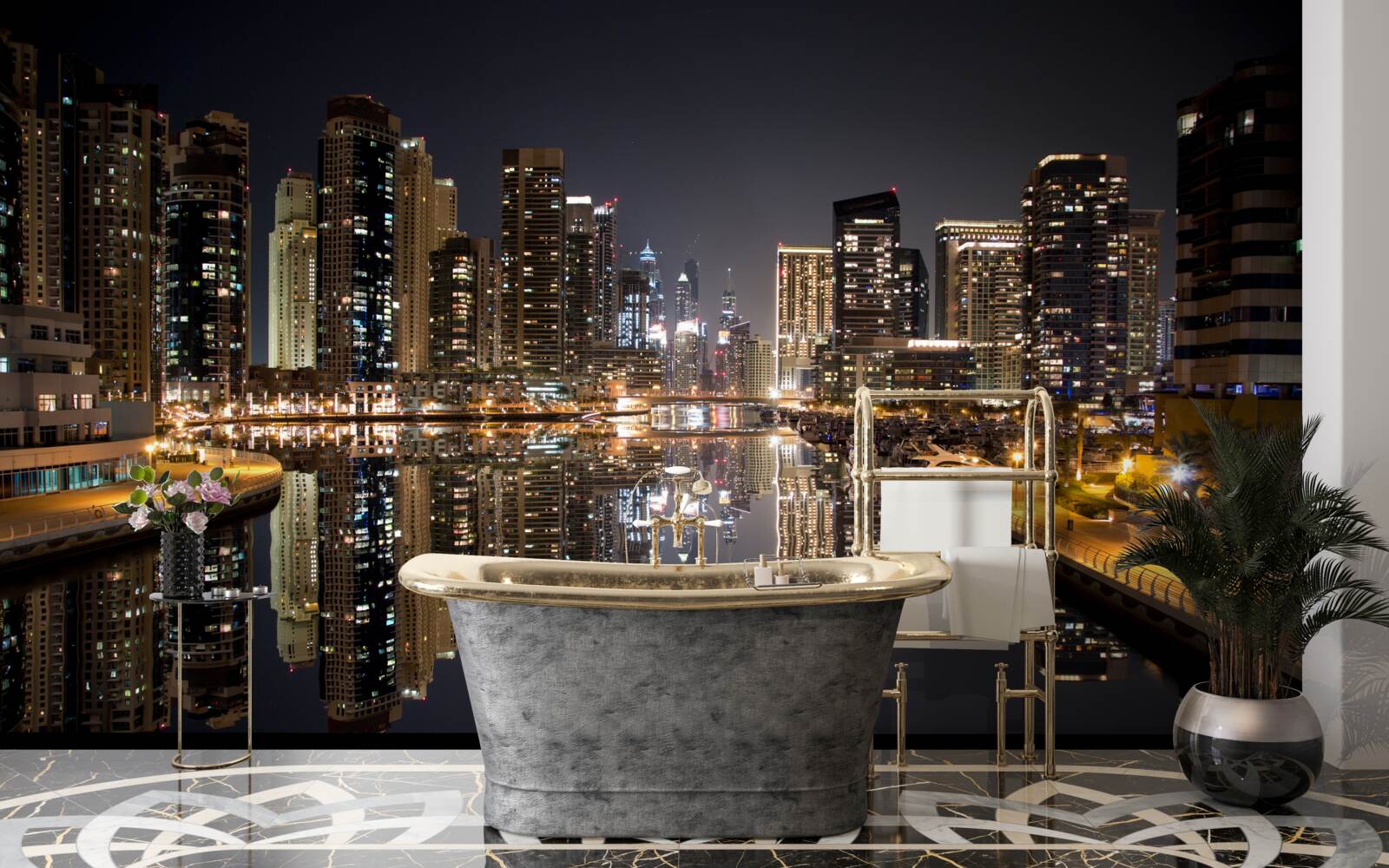 Fototapet reflecție a zgârie-norilor în apă