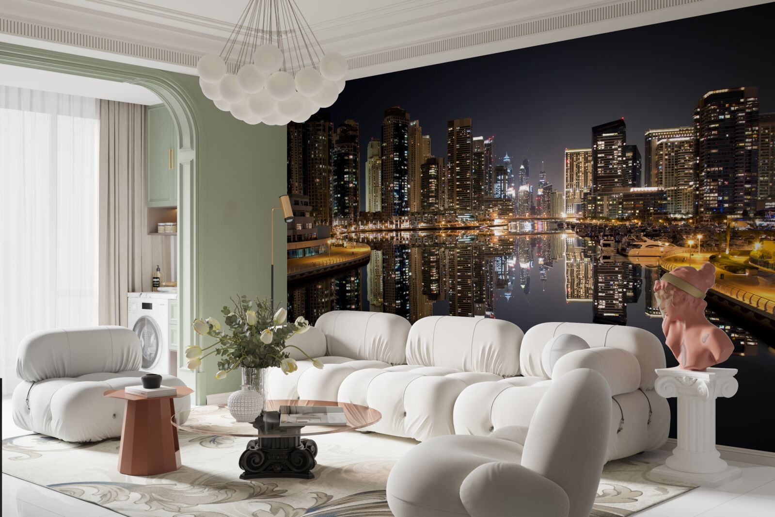 Fototapet reflecție a zgârie-norilor în apă