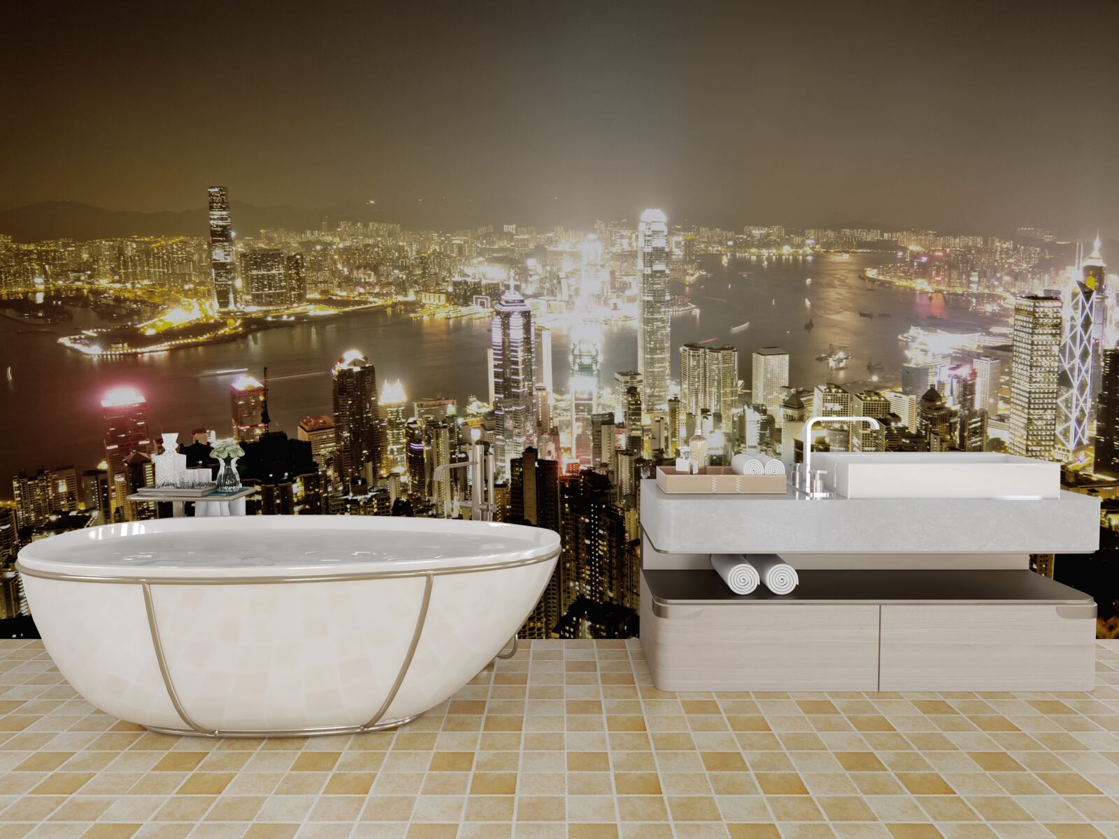 Fototapet luminile de noapte din new york