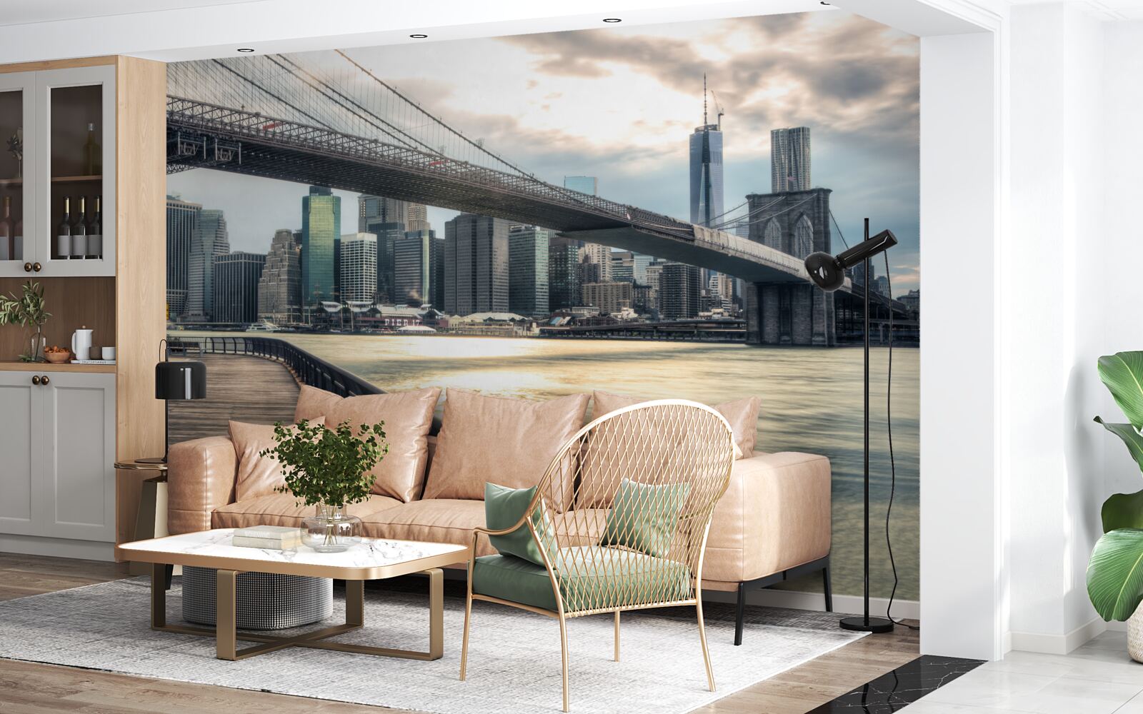 Fototapet promenadă sub podul Brookliński