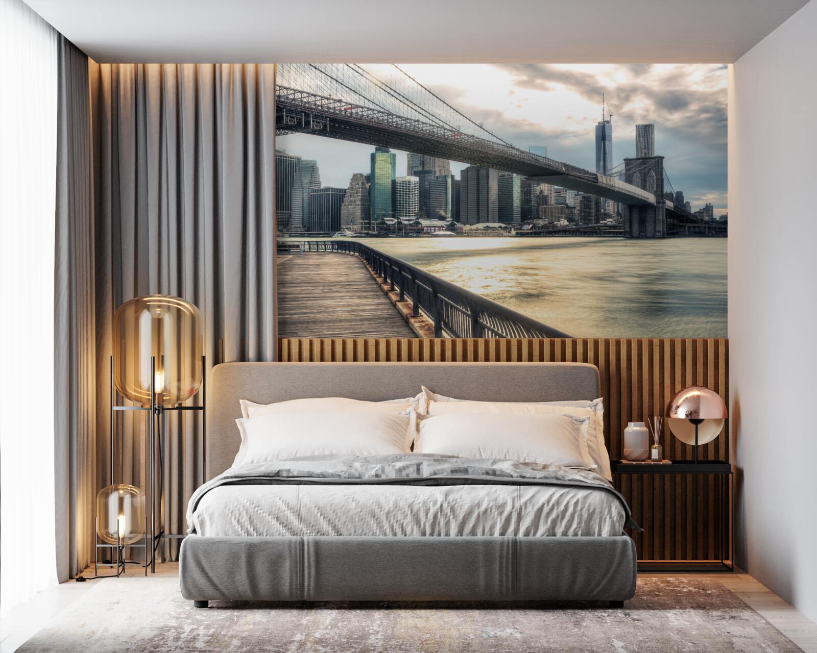 Fototapet promenadă sub podul Brookliński