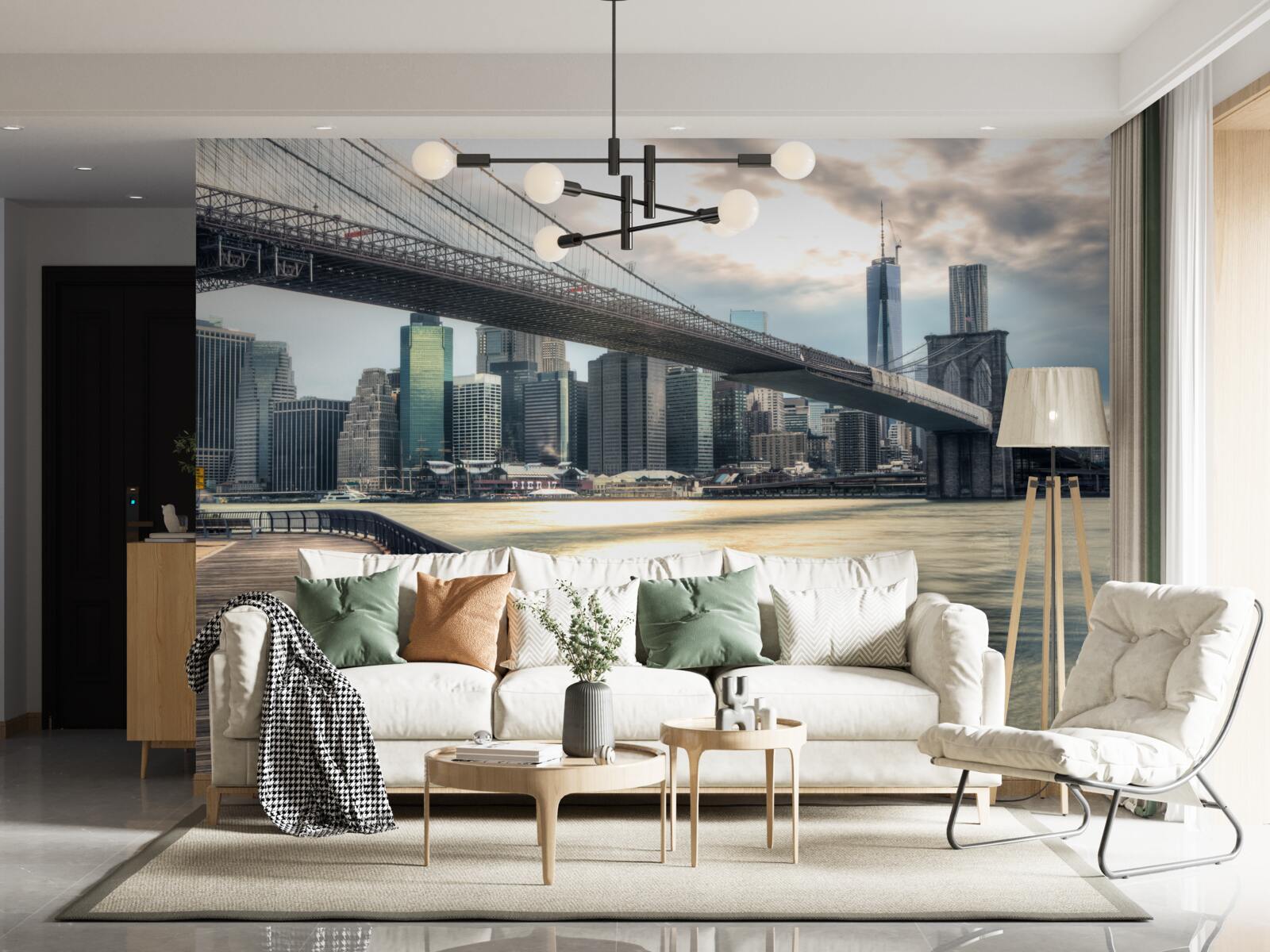 Fototapet promenadă sub podul Brookliński