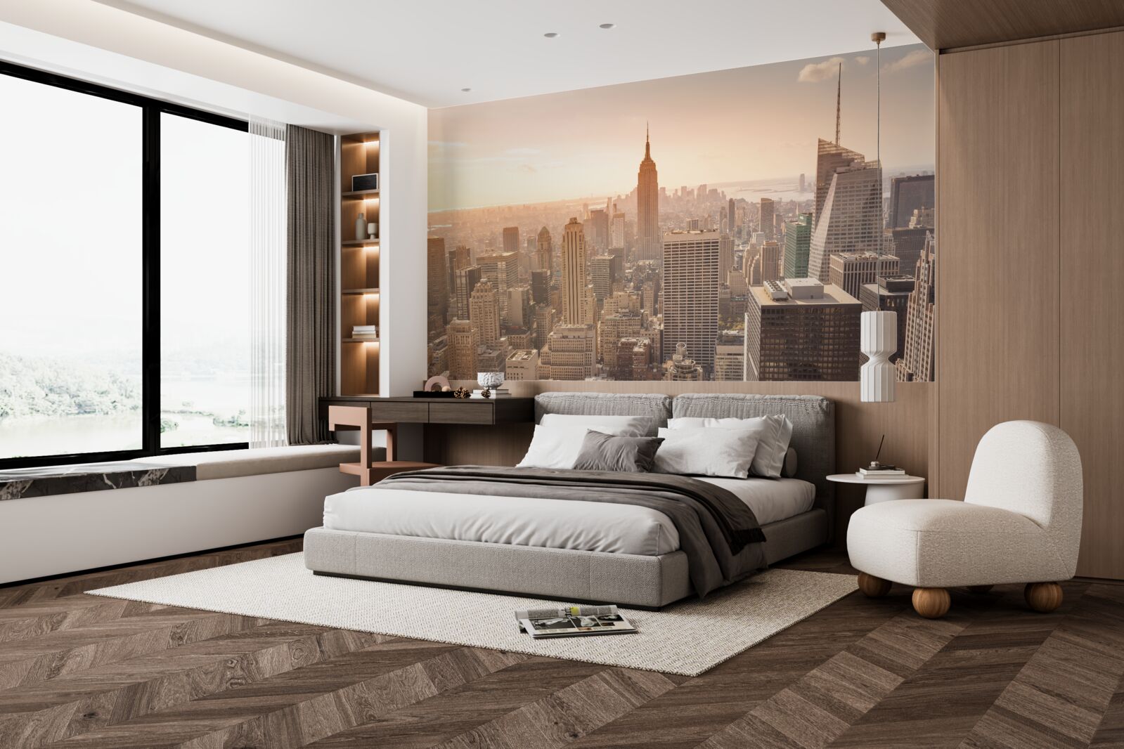 Fototapet Zori peste New York