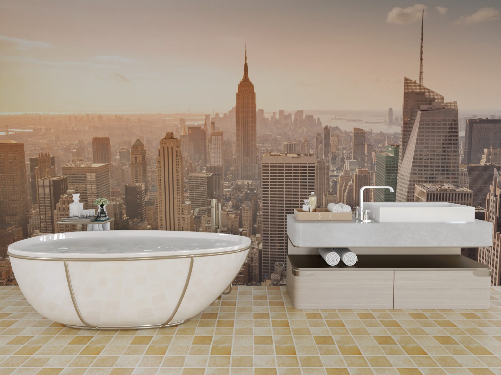 Fototapet Zori peste New York