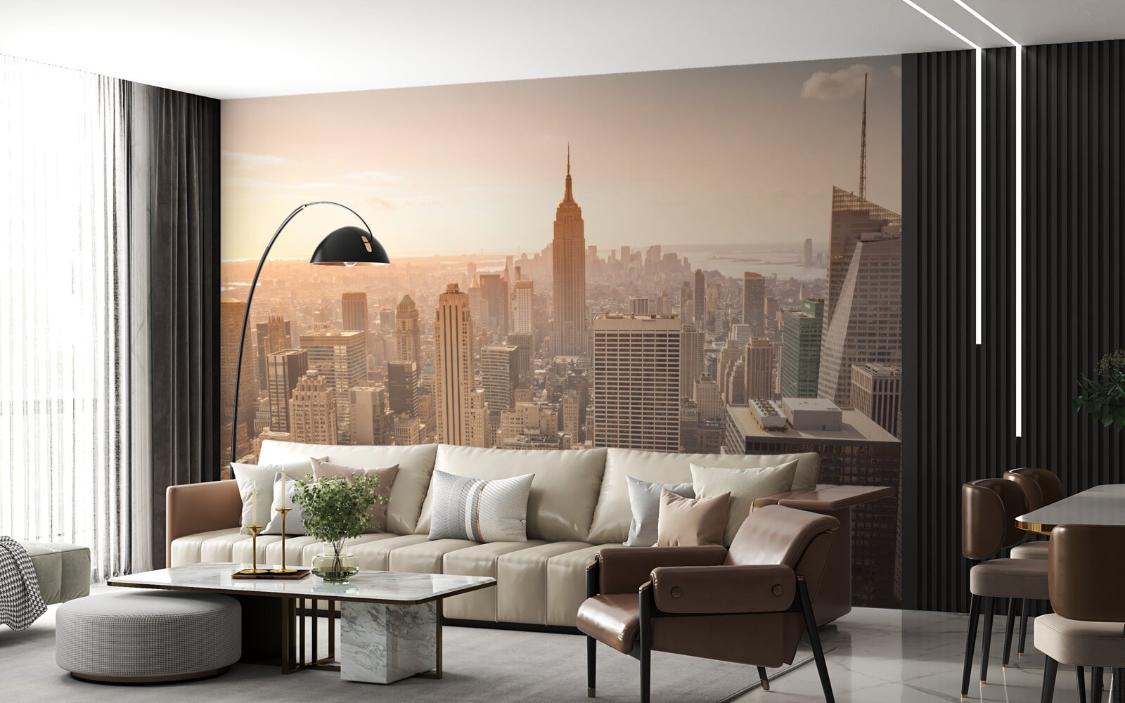 Fototapet Zori peste New York