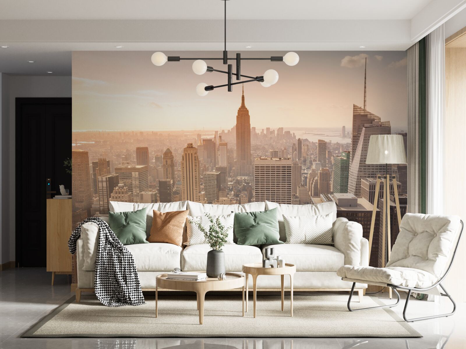 Fototapet Zori peste New York