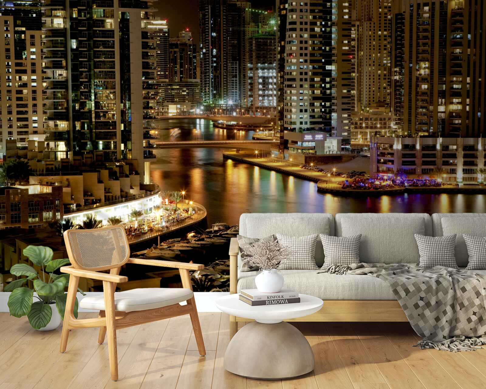 Fototapet dig de noapte cu bărci