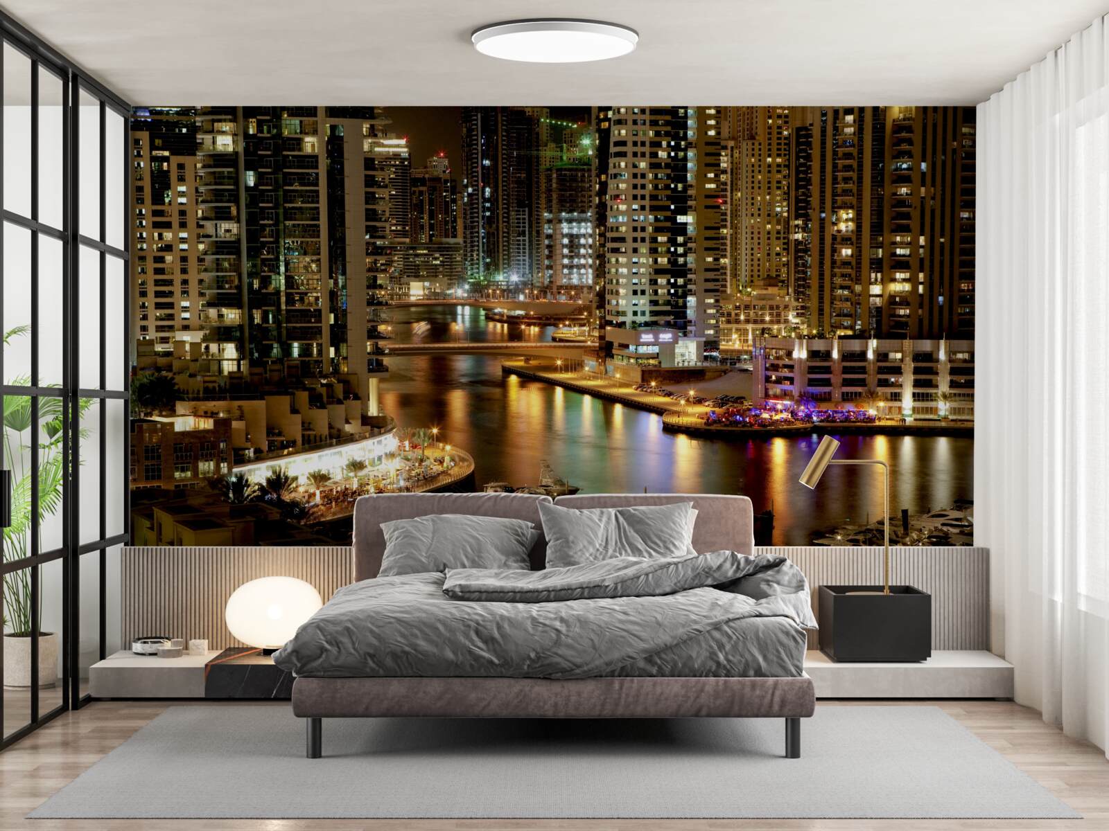 Fototapet dig de noapte cu bărci