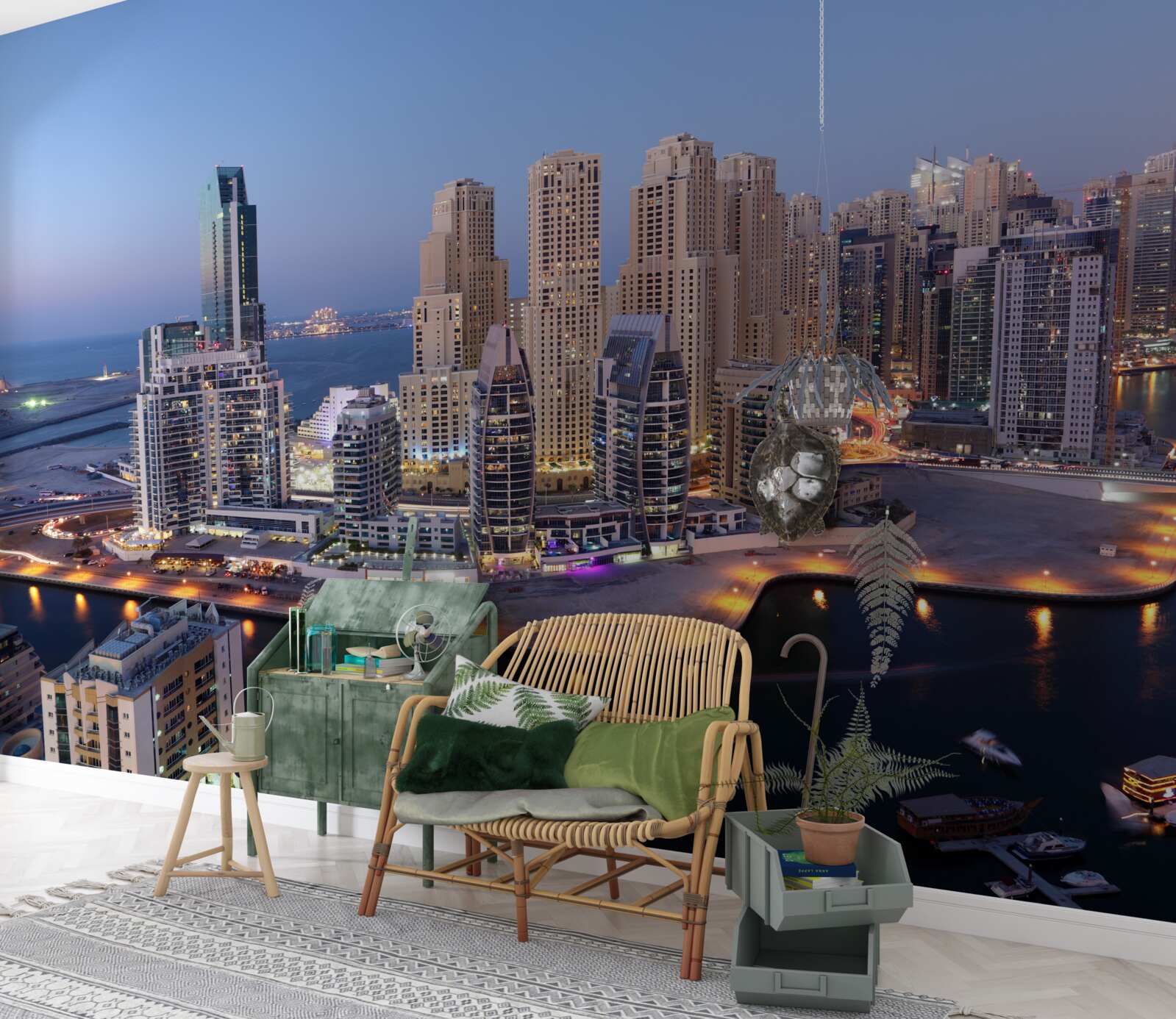 Fototapet apus de soare peste dubai