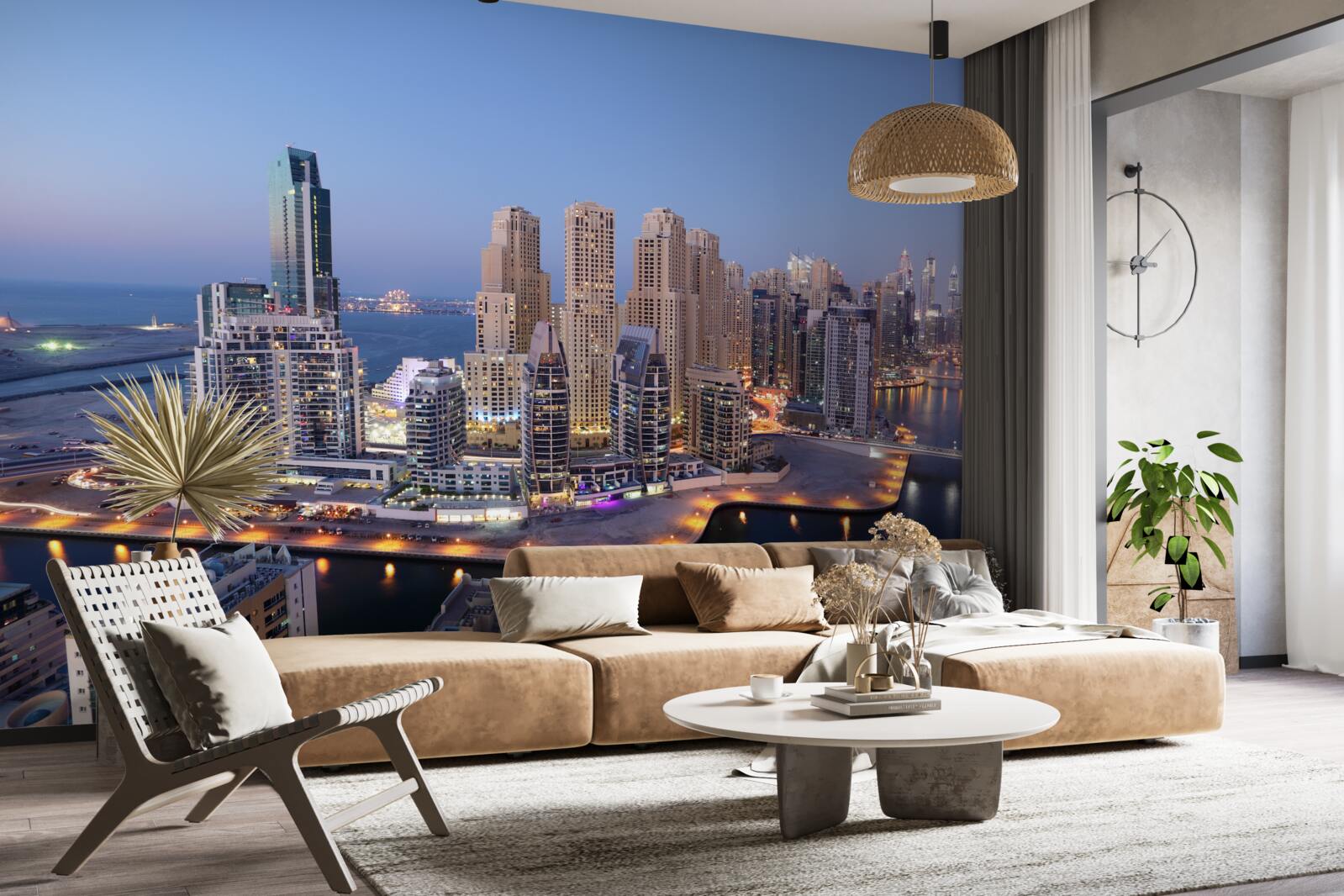 Fototapet apus de soare peste dubai