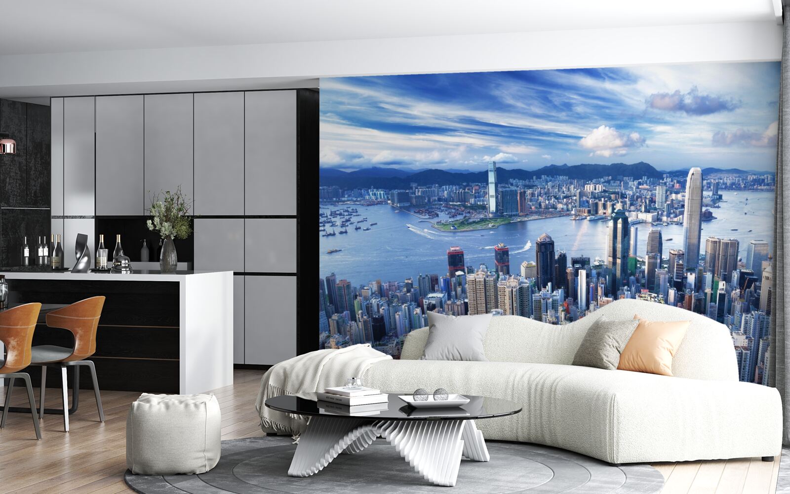 Fototapet zgârie-nori în portul victoria