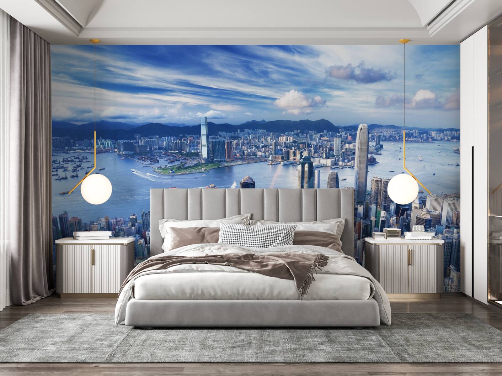 Fototapet zgârie-nori în portul victoria