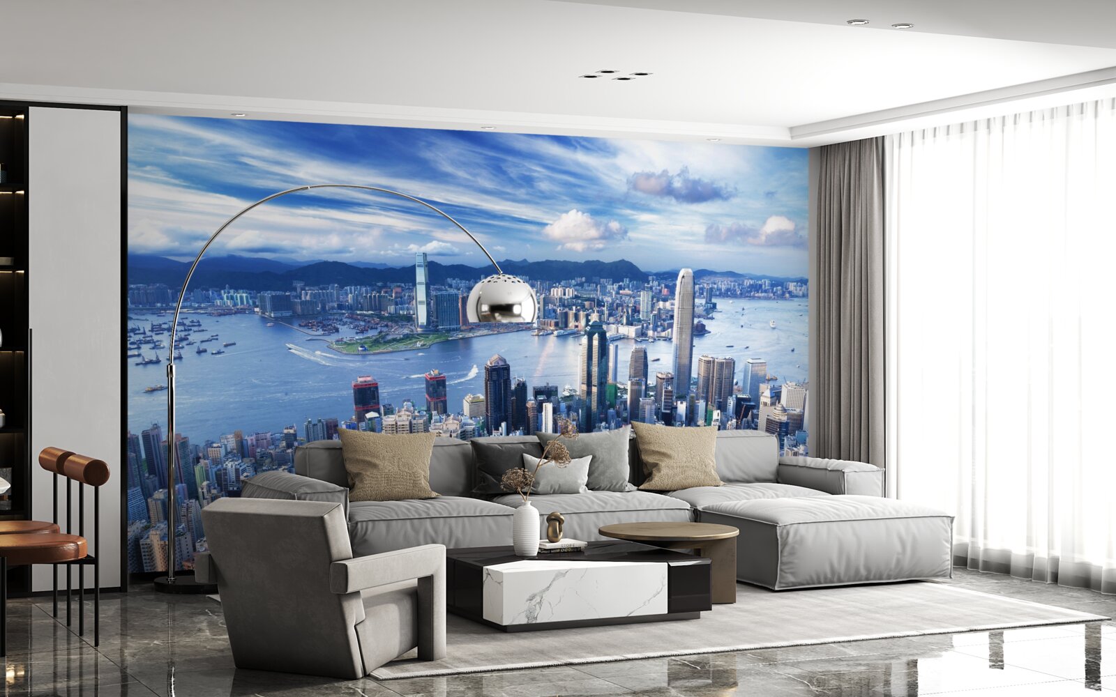 Fototapet zgârie-nori în portul victoria