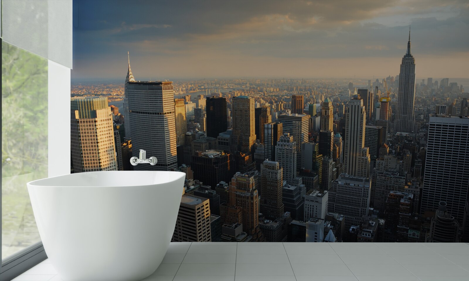 Fototapet zgârie-norii din new york la începutul zilei