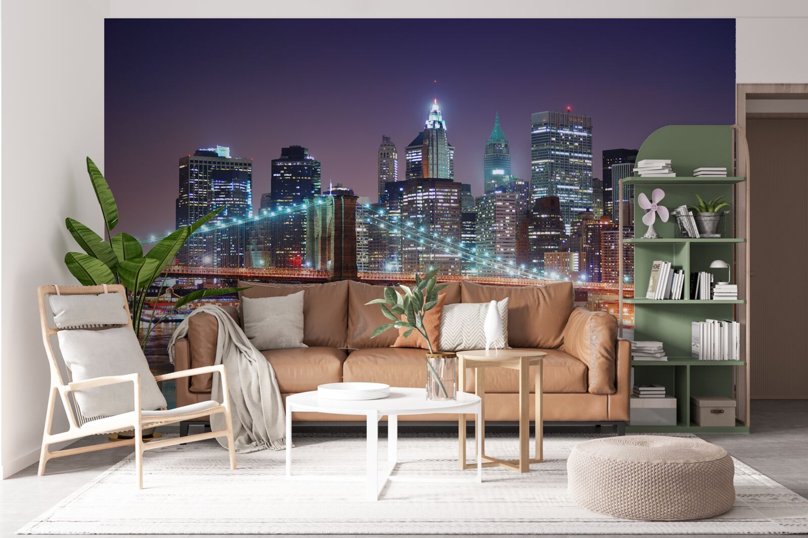 Fototapet podul brooklyn în linia orizontului de noapte