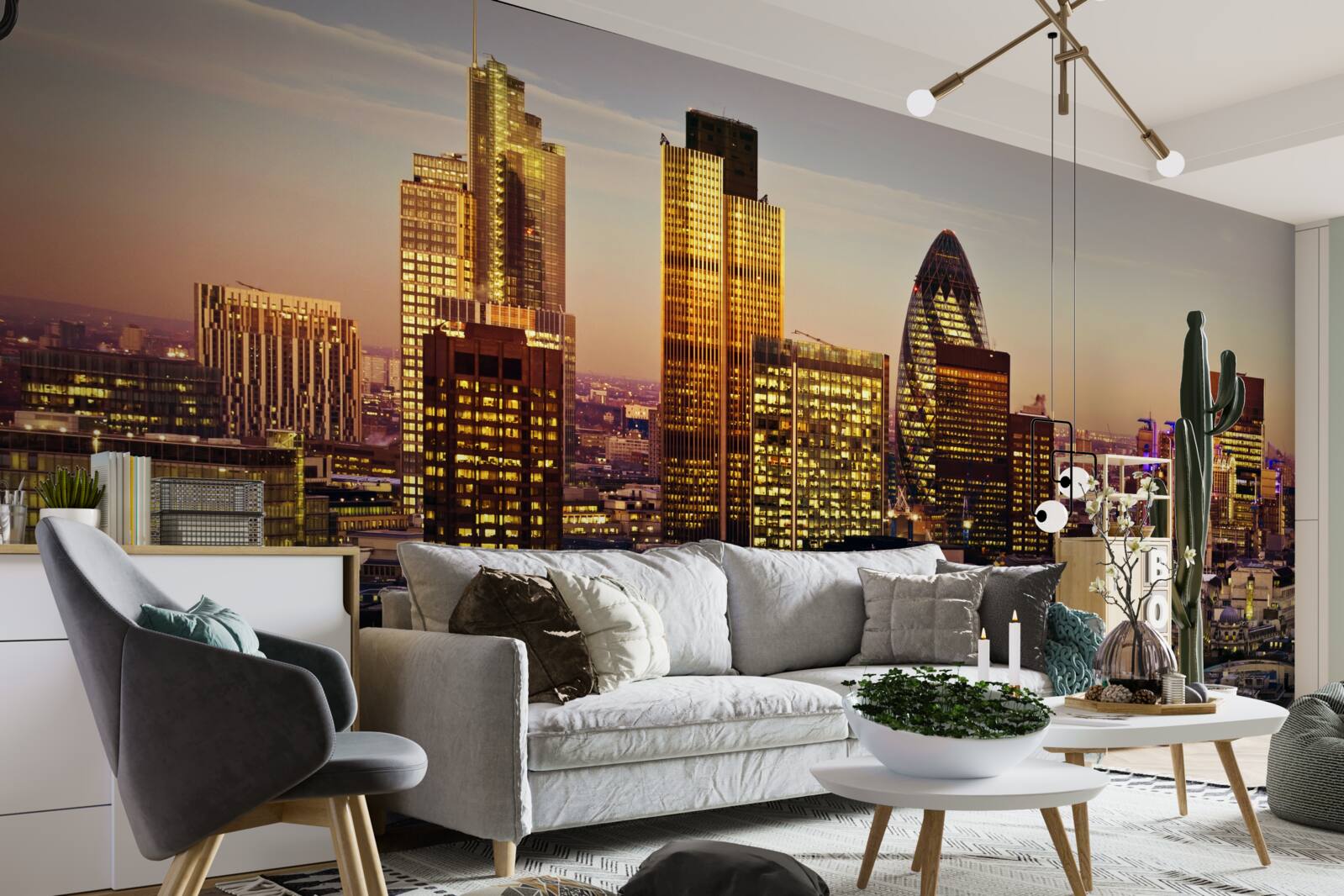 Fototapet Luminile Londrei aurii