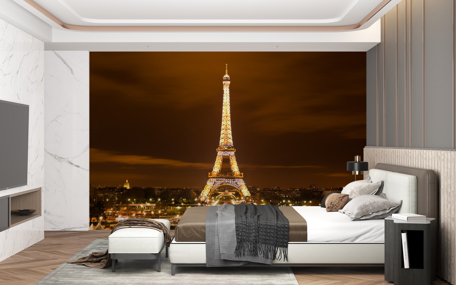 Fototapet sufletul Parisului pe timp de noapte