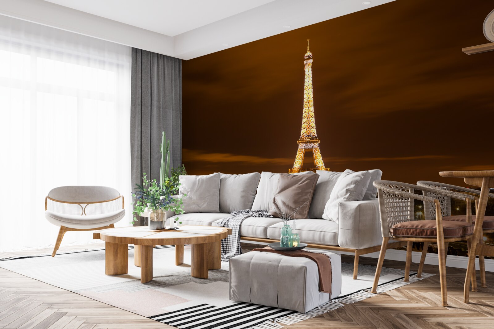 Fototapet sufletul Parisului pe timp de noapte