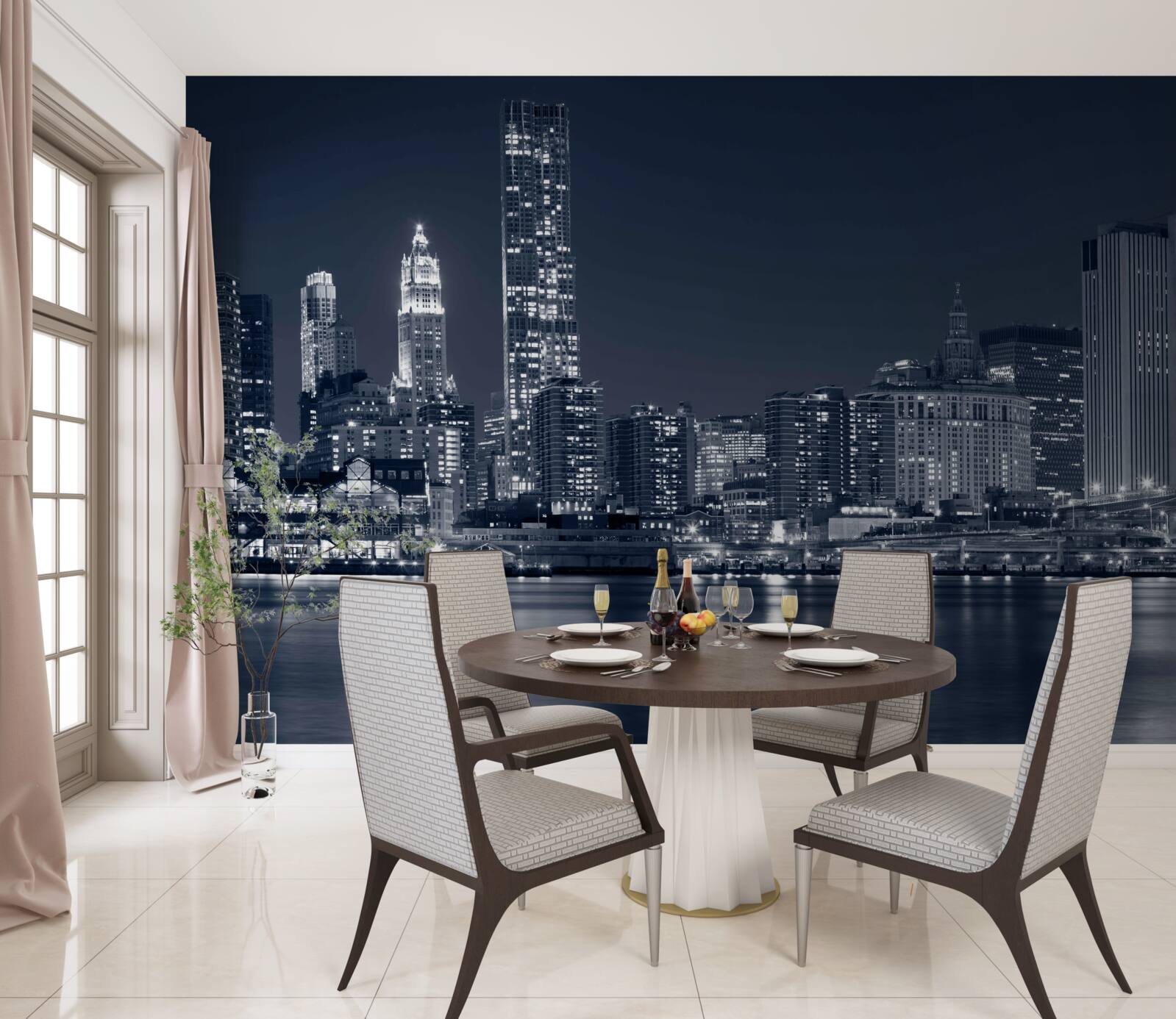 Fototapet vedere a orașului luminat