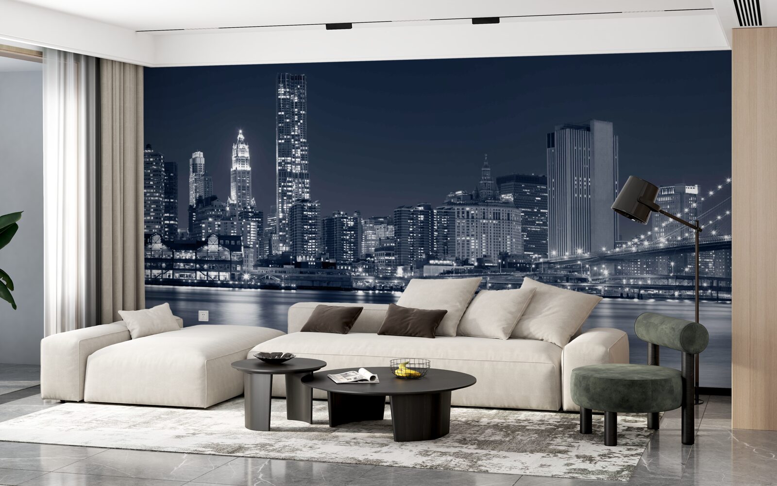 Fototapet vedere a orașului luminat