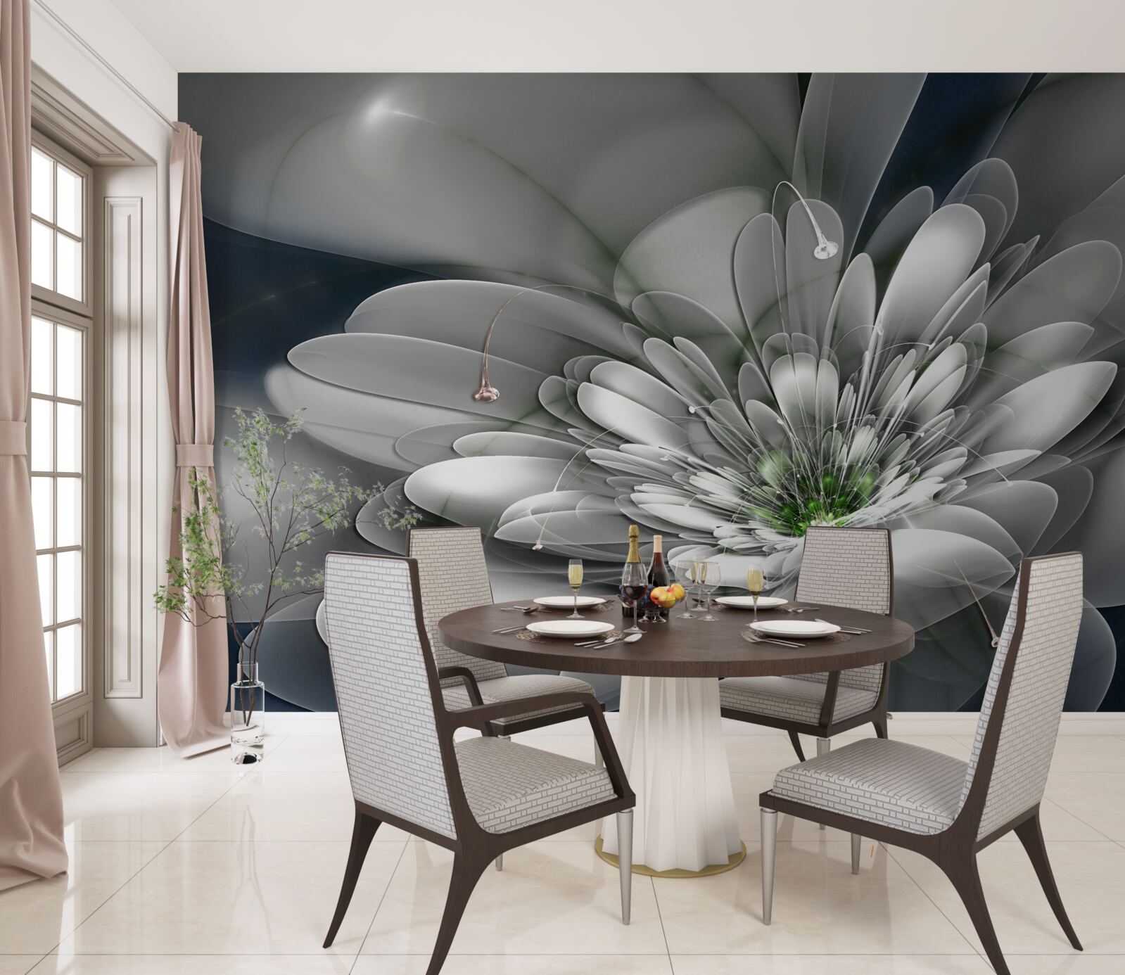 Fototapet floare albă mare