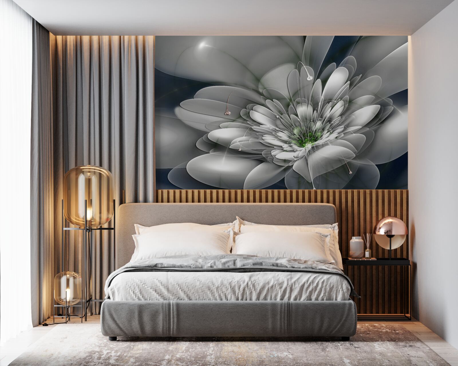 Fototapet floare albă mare