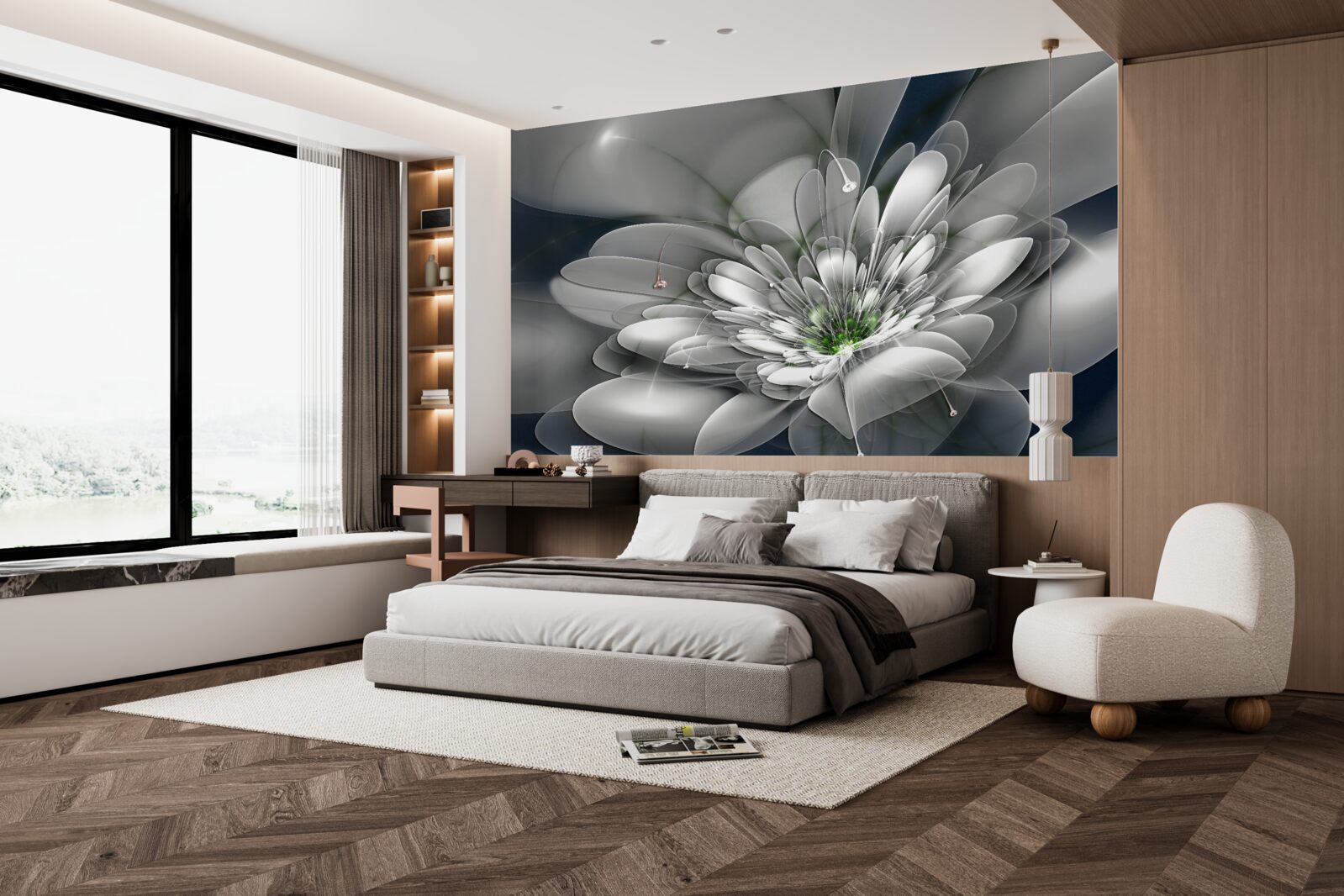 Fototapet floare albă mare