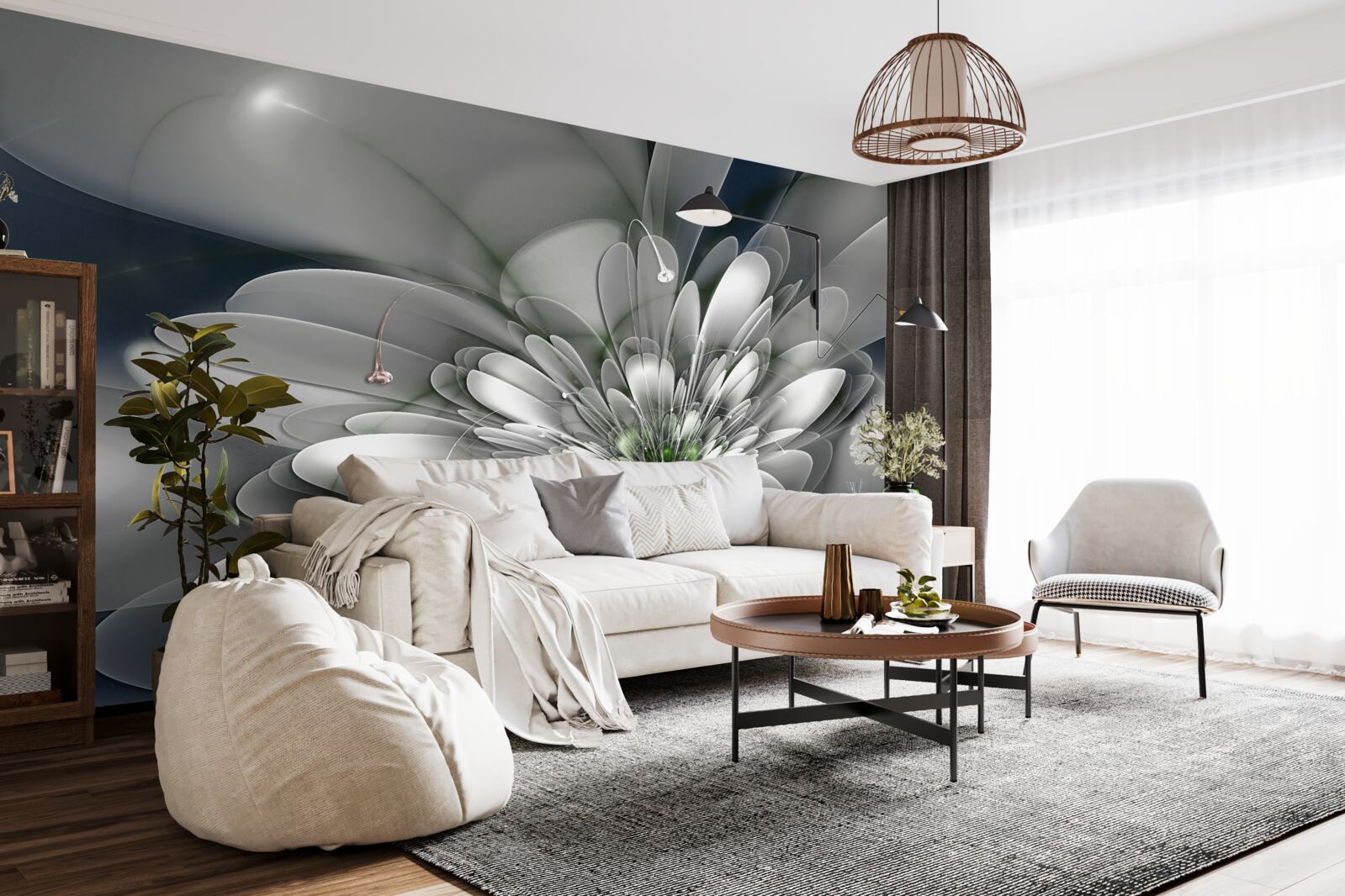 Fototapet floare albă mare