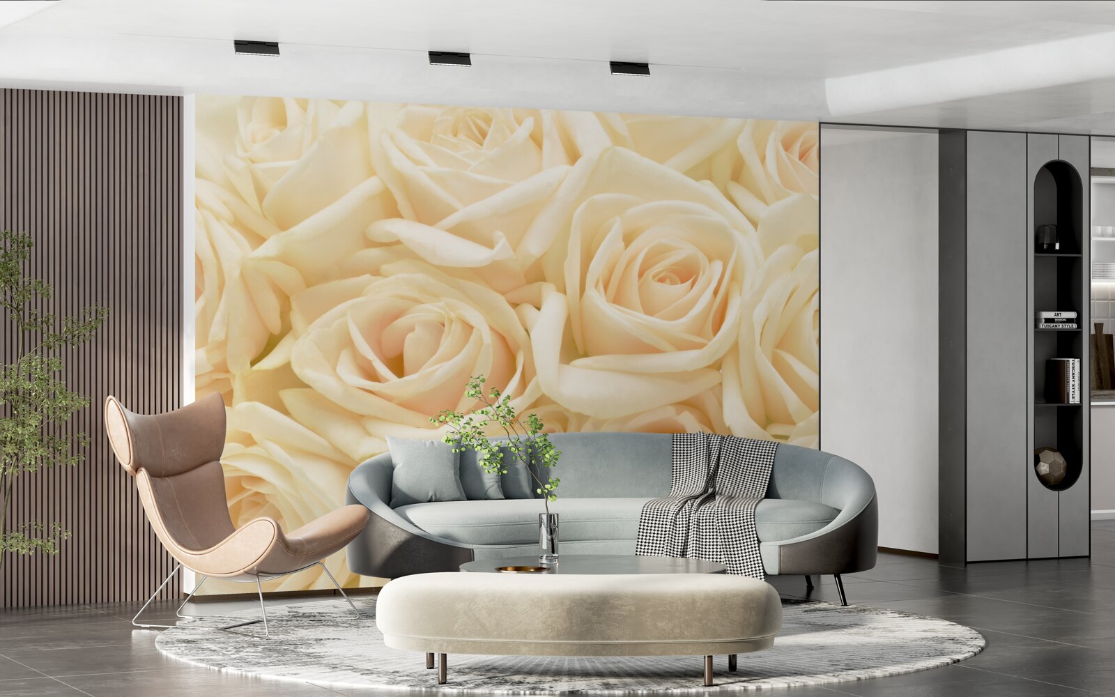 Fototapet buchet de trandafiri crem