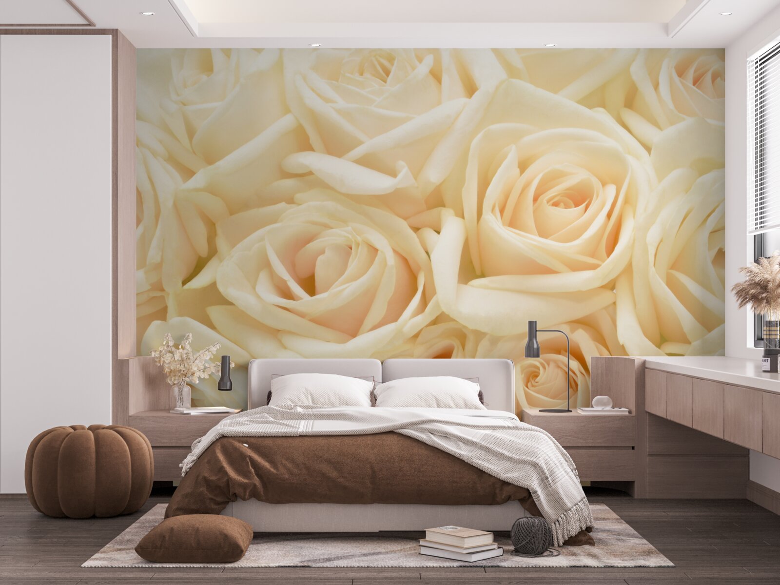 Fototapet buchet de trandafiri crem