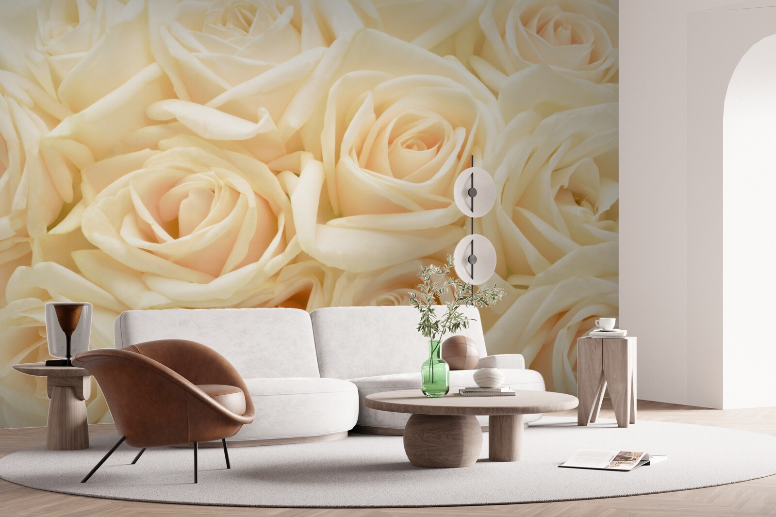 Fototapet buchet de trandafiri crem