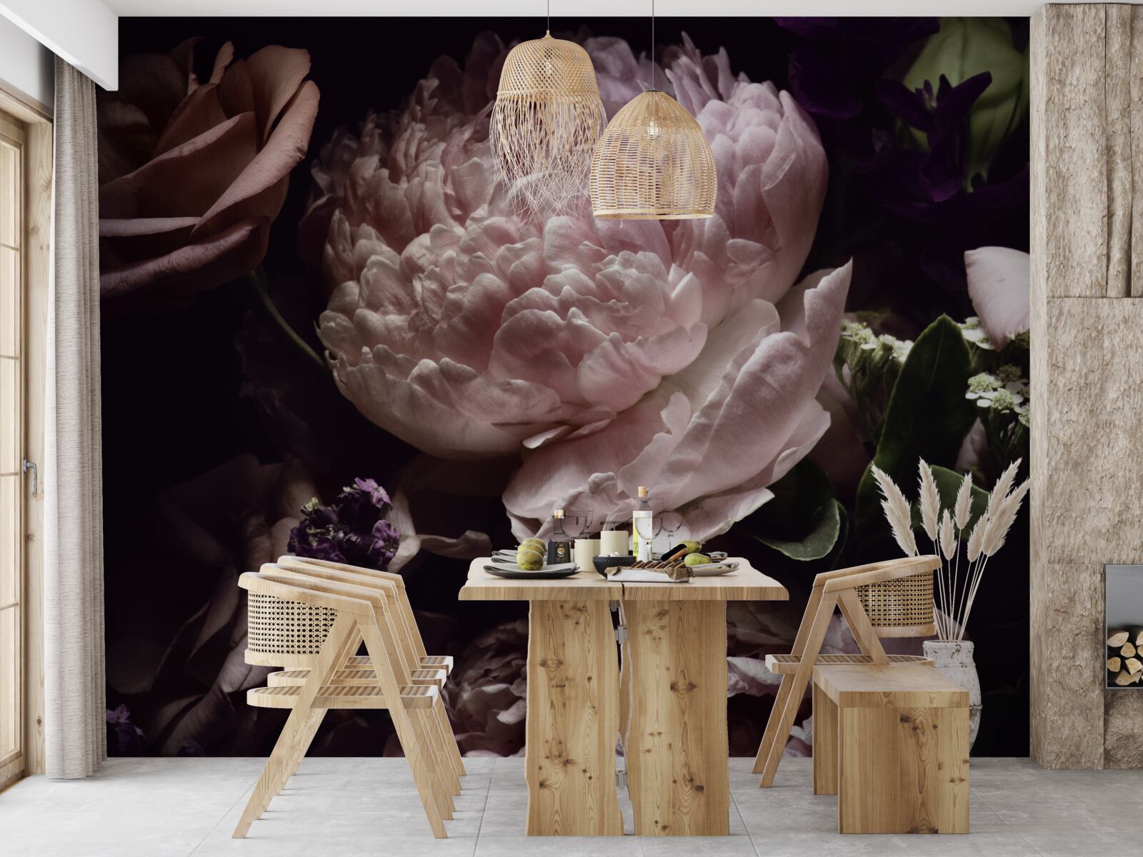 Fototapet set trandafir retro