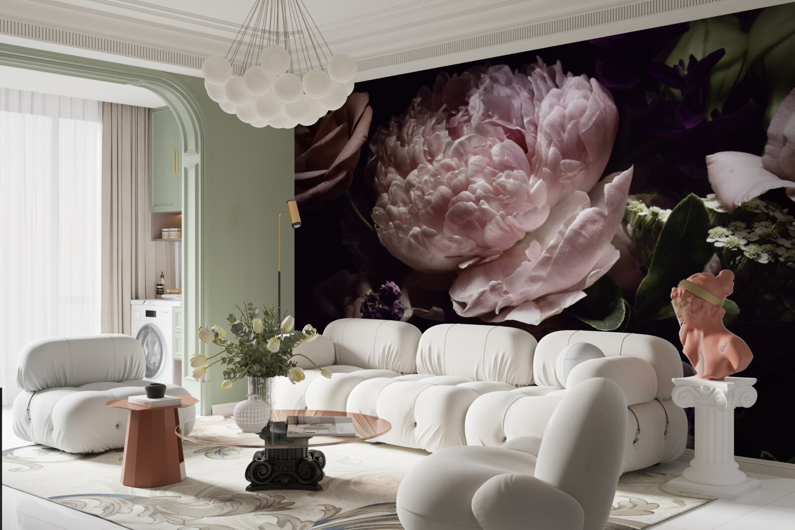 Fototapet set trandafir retro