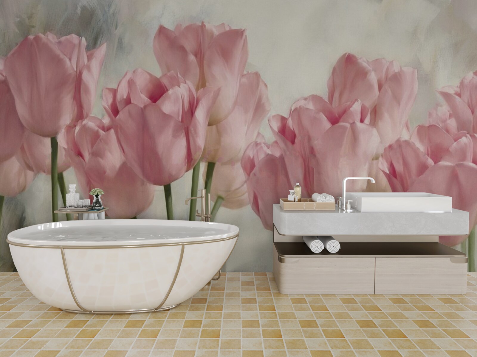 Fototapet lalele roz delicate