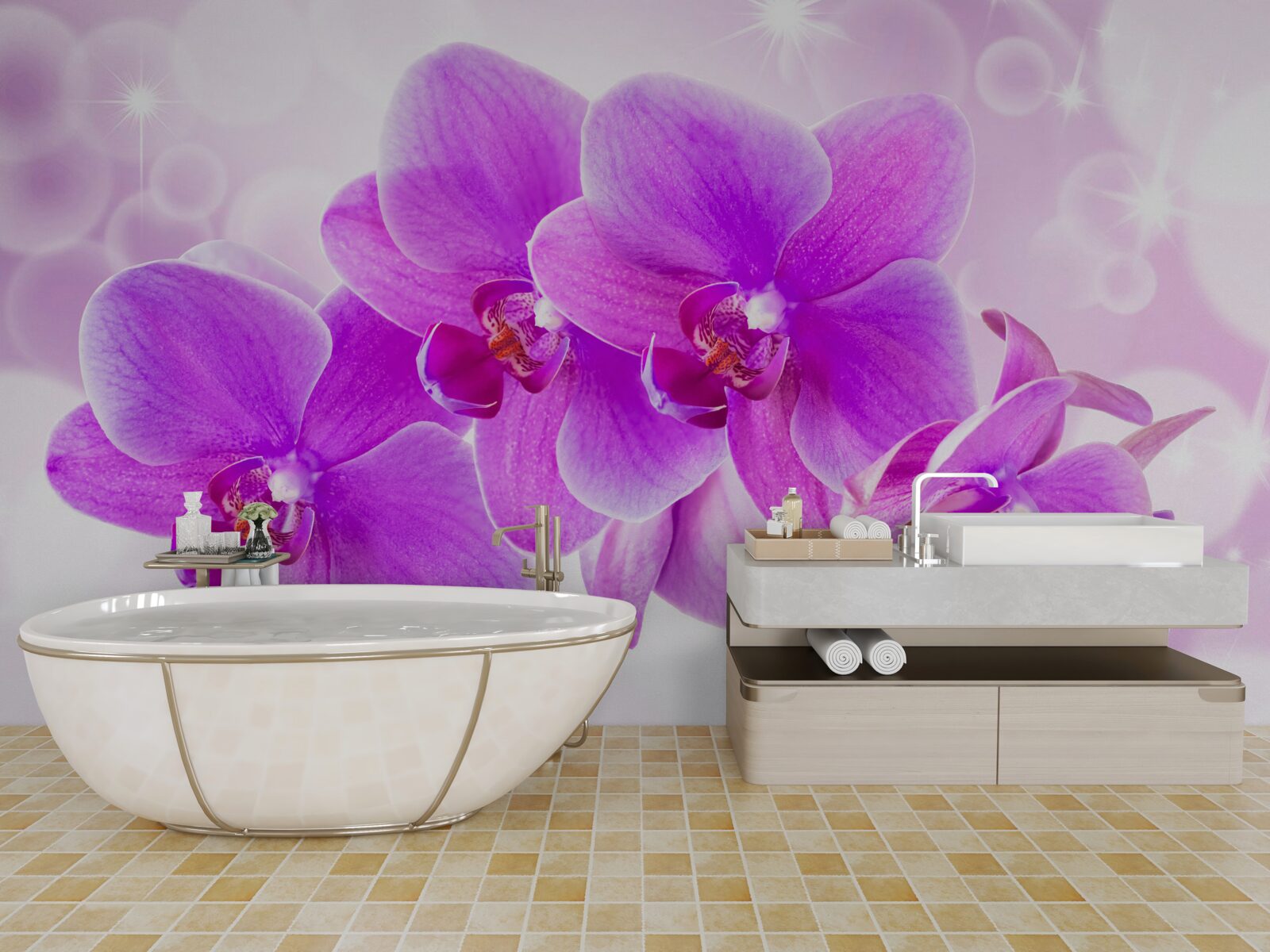 Fototapet orhideea delicată mov arată foarte impresionant