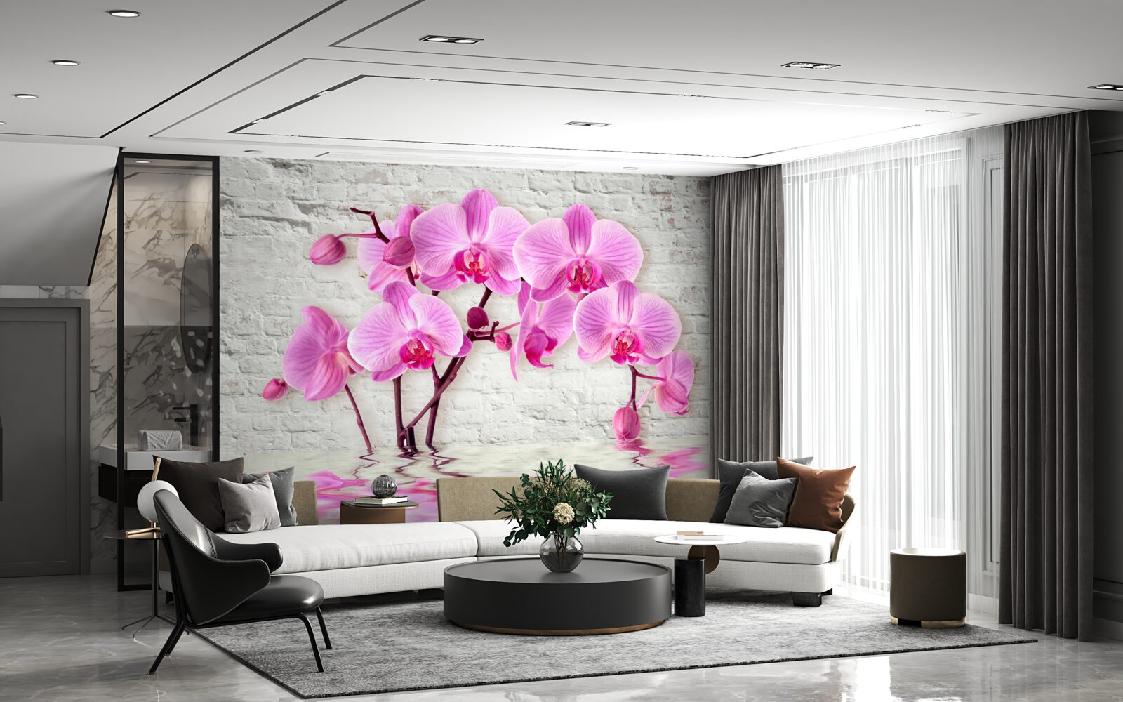 Fototapet floare orhidee violet moale